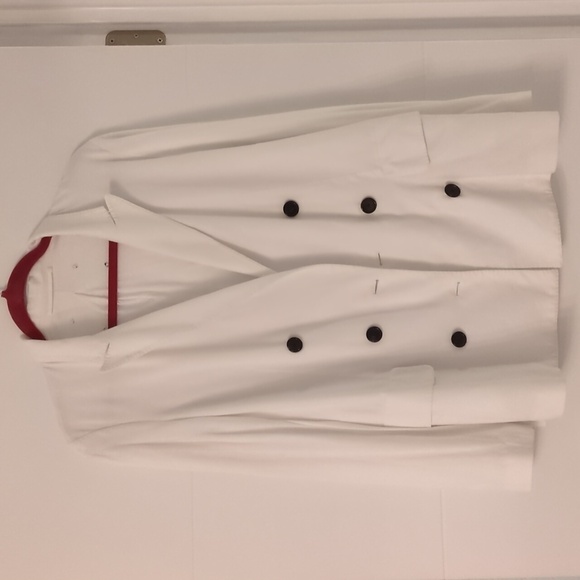 3.1 beautiful Strechy Minimalist Career Office White Cotton Double Chest Blazer - Picture 1 of 7
